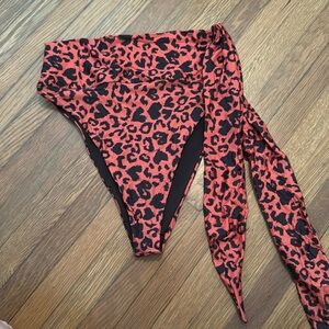 Beachriot leopard high waisted side tie